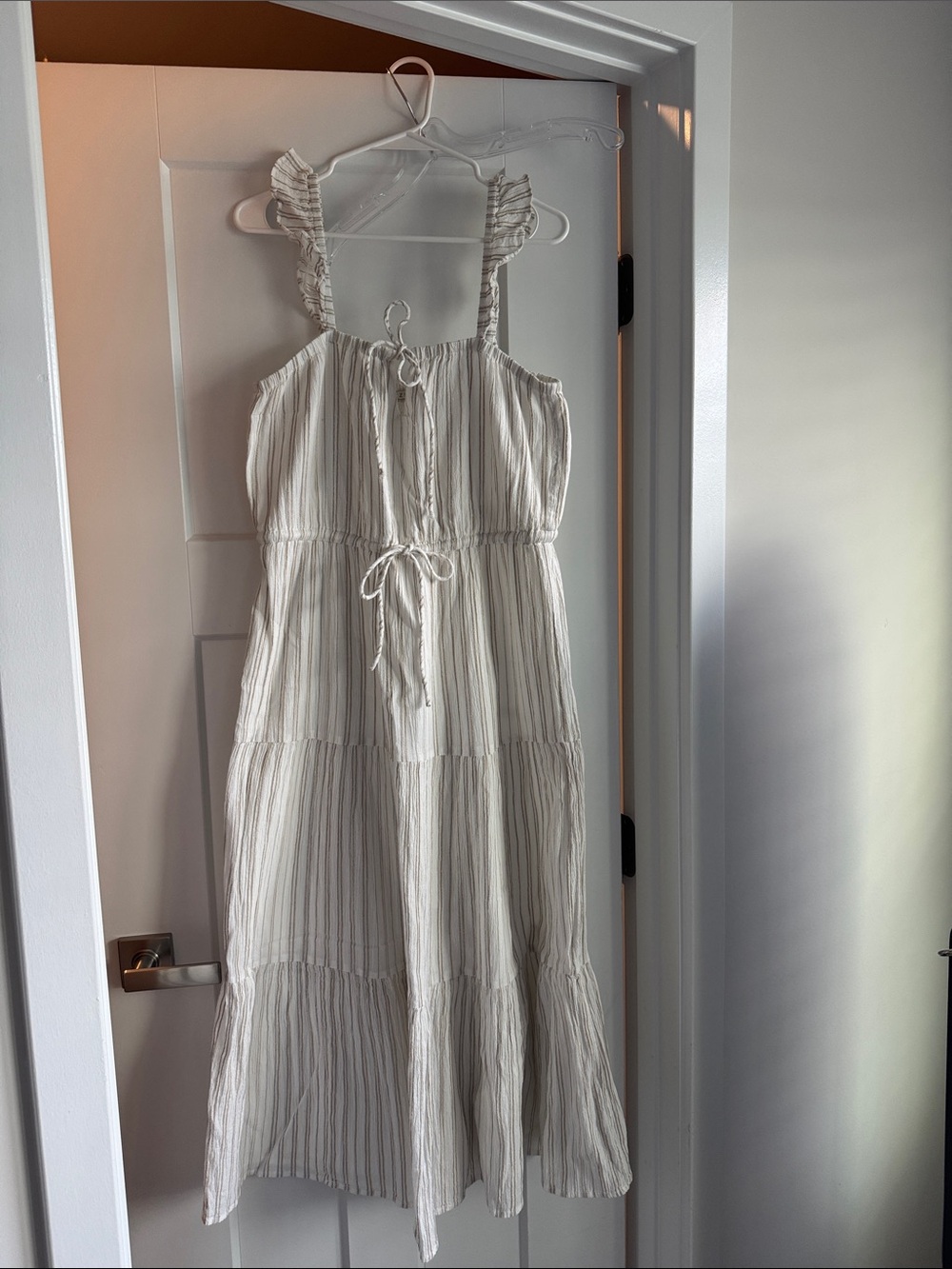 Z Supply Cream Lightweight Striped Maxi Dress